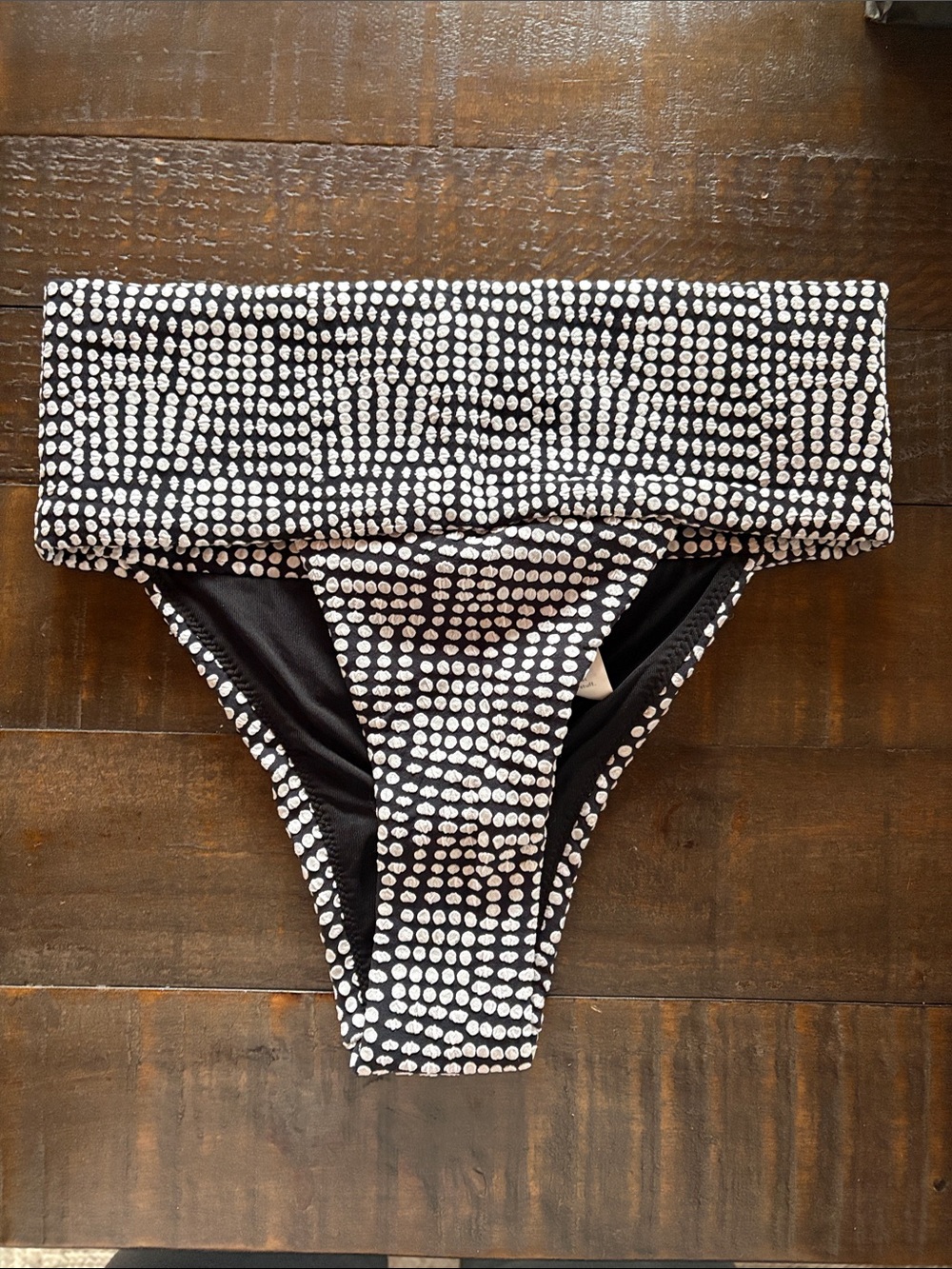 aerie Black and White Polka Dot High-Waist Bikini Bottoms